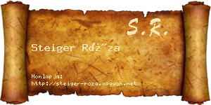 Steiger Róza névjegykártya